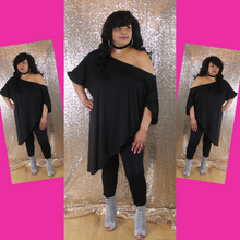 Load image into Gallery viewer, BLACK OFF THE SHOULDER 2 PC SET
